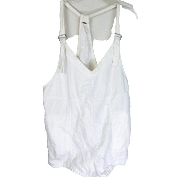 Free People Linen Blend Short Overalls - Picture 2 of 5